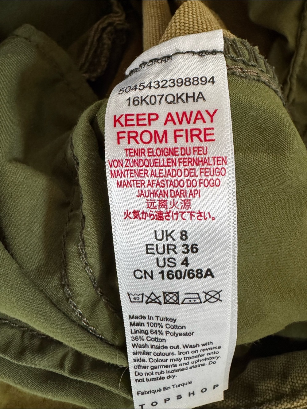Topshop Olive Camo Straight-Leg Cargo Jeans - Picture 5 of 12